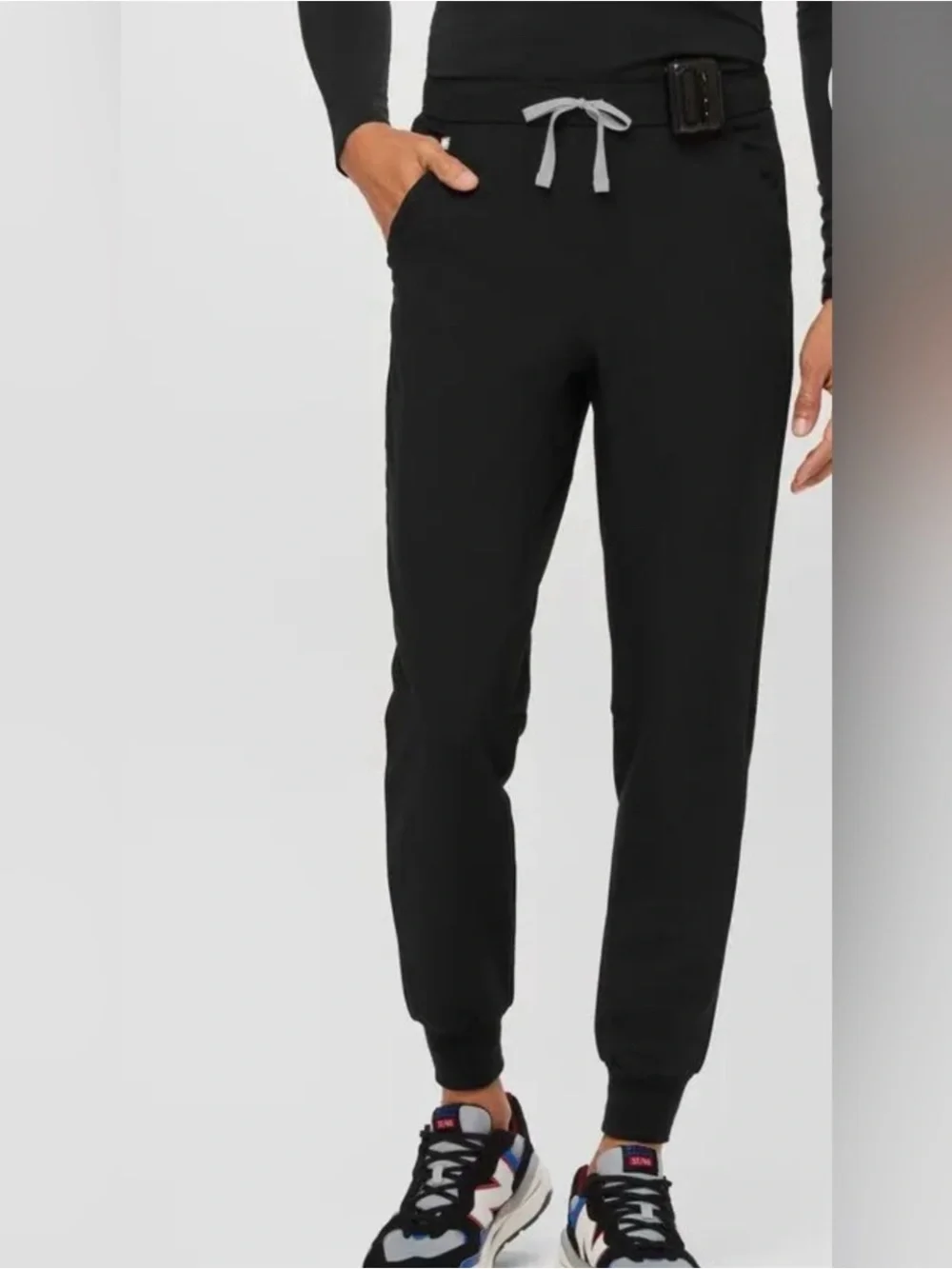 Figs Tansen Casual Scrub Pants Joggers Black Size Medium Tall M/T